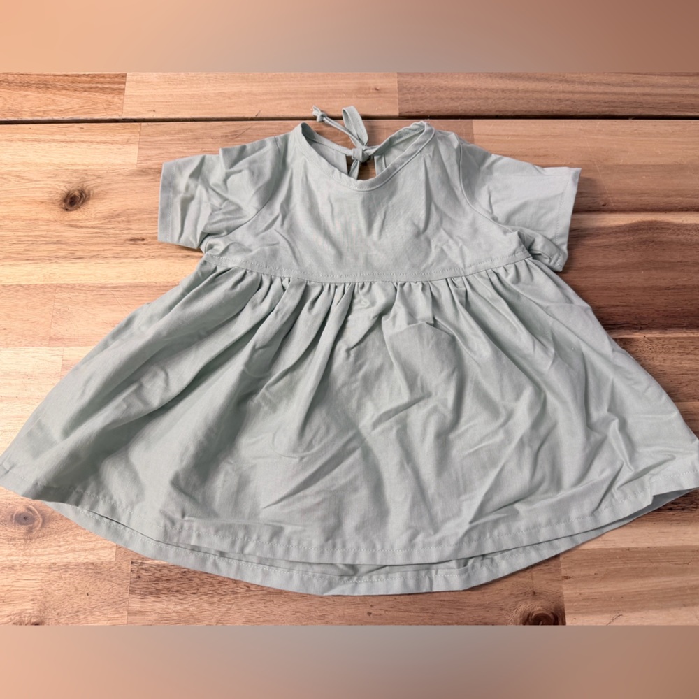 Nest & Nurture Nora Tunic Dress Aloe Green Cotton 12–24M